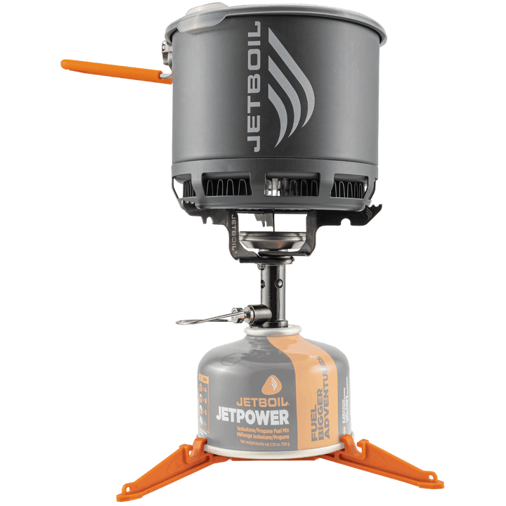 Jetboil Stash set up on stove with base